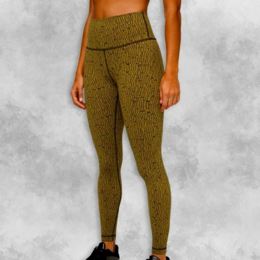 Lululemon Wunder Under High-Rise Tight Jacquard Pattern Mossy Olive Women's 2